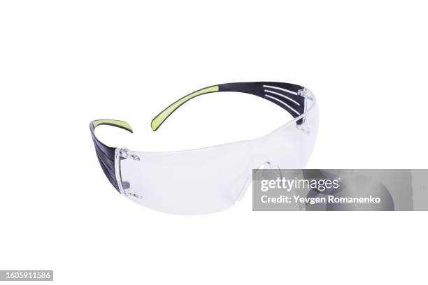 safety eyewear isolated on white background - óculos de proteção imagens e fotografias de stock