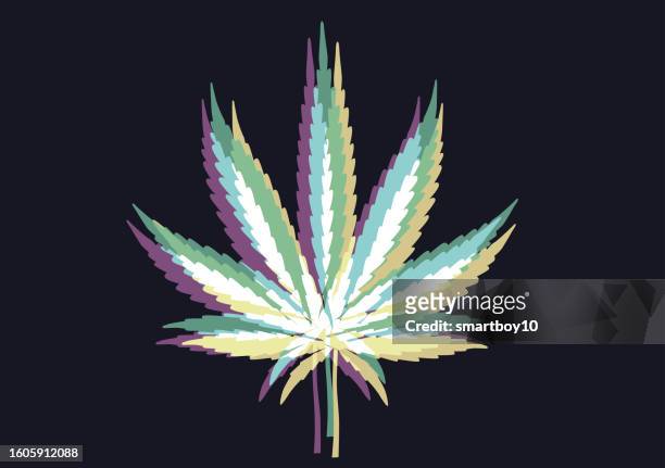 cannabis or marijuana leaves - marijuana leaf outline stock illustrations