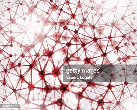 An Up Close Image Of A Red Molecular Structure High-Res Vector Graphic ...