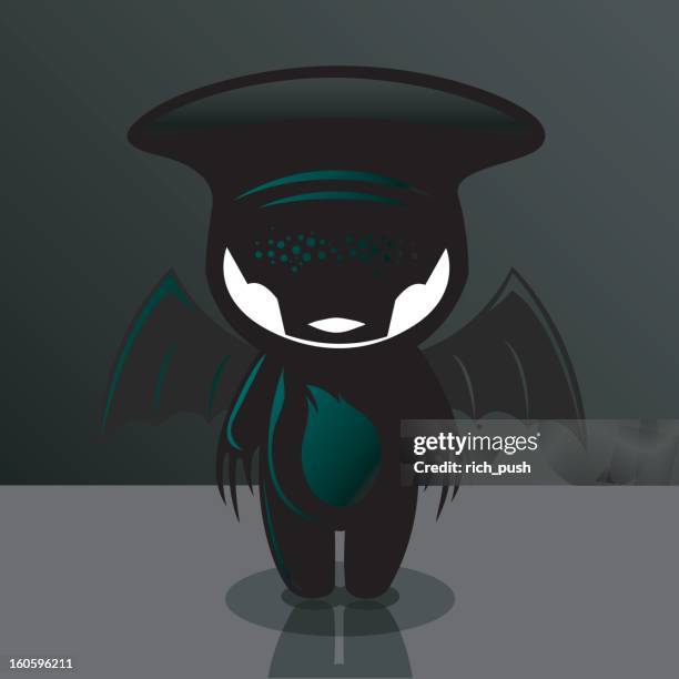 green demon - gargoyle stock illustrations