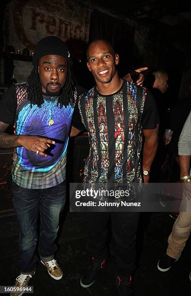 Wale and Victor Cruz attend the Jay-Z & D'Usse Super Bowl Party at The Republic on February 2 in New Orleans, Louisiana.