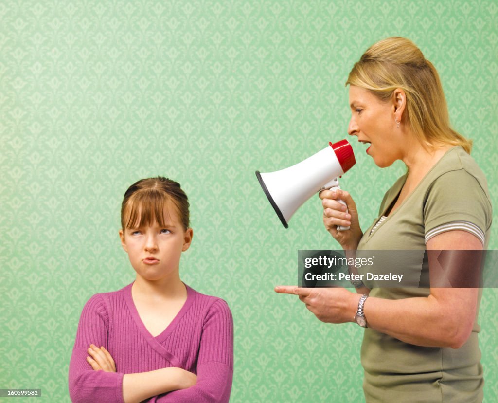 Mother screaming at daughter