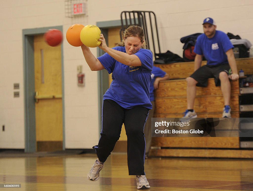 Co-Ed Dodgeball Game At Watertown Middle School