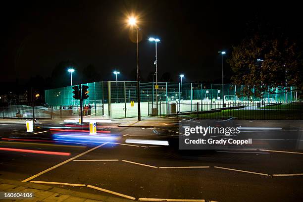 all weather football pitch in a city - urban football pitch stock pictures, royalty-free photos & images