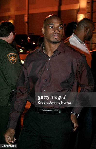 Adrian Peterson attends the Jay-Z & D'Usse Super Bowl Party at The Republic on February 2 in New Orleans, Louisiana.