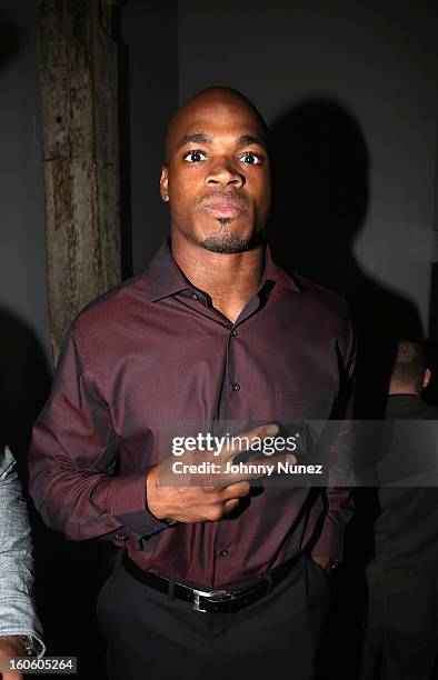 Adrian Peterson attends the Jay-Z & D'Usse Super Bowl Party at The Republic on February 2 in New Orleans, Louisiana.