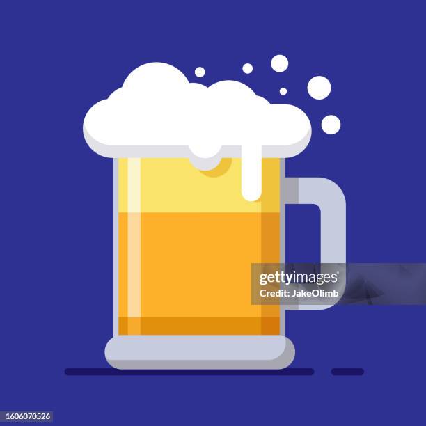 beer icon flat style - coke float stock illustrations