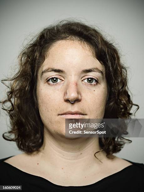 real young woman - mug shot stock pictures, royalty-free photos & images