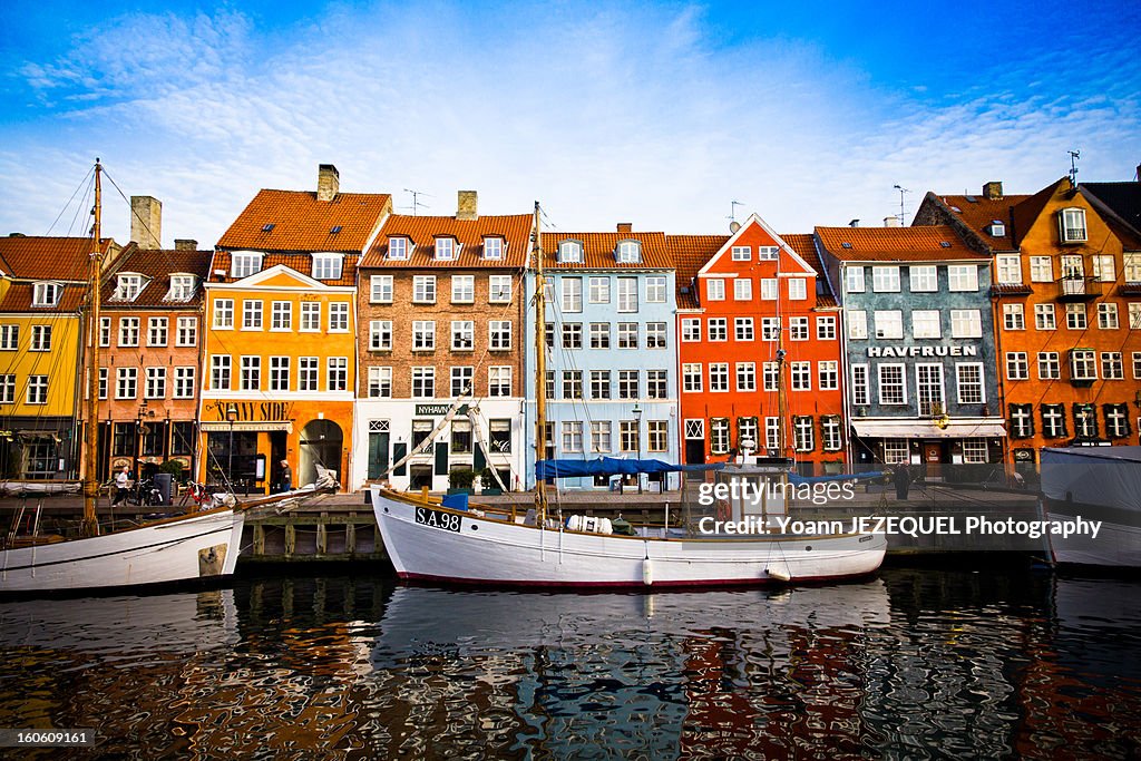 Nyhavn, colorful harbour of Copenhagen (Denmark)