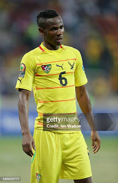 Mamah Abdoul Gafar of Togo in action during the 2013 Africa Cup of Nations Quarter-Final match between Burkina Faso and Togo at the Mbombela Stadium...