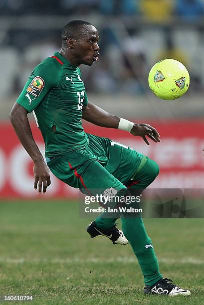 Ouattara Issouf of Burkina Faso in action during the 2013 Africa Cup of Nations Quarter-Final match between Burkina Faso and Togo at the Mbombela...