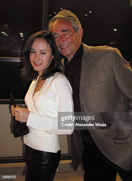 Actors Julia Whitman and her father Stuart pose at the "Original Sin" after party July 31, 2001 at the Directors Guild of America in Hollywood, CA.