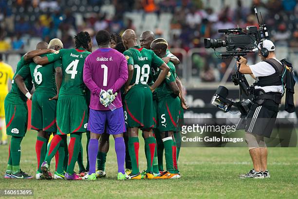 Nelspruit, South Africa. Burkina Faso team during the 2013 Orange African Cup of Nations 4th Quarter Final match between Burkina Faso and Togo at...
