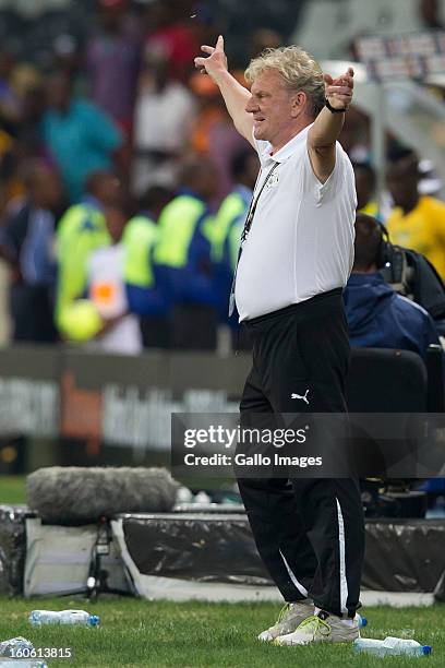 Paul Put celebrating their win during the 2013 Orange African Cup of Nations 4th Quarter Final match between Burkina Faso and Togo at Mbombela...