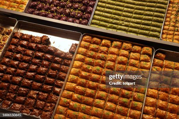 turkish traditional dessert. - kanafeh stock pictures, royalty-free photos & images