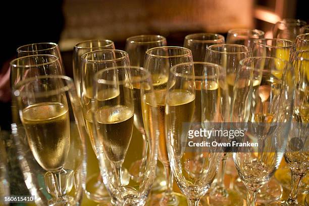 champagne at a gala event - wine gala stock pictures, royalty-free photos & images