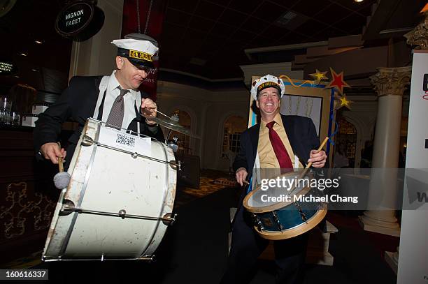 Jazz band plays during the Ultimate Super Bowl Tailgate Party hosted by Michael Strahan at Harrah's Casino on February 3, 2013 in New Orleans,...