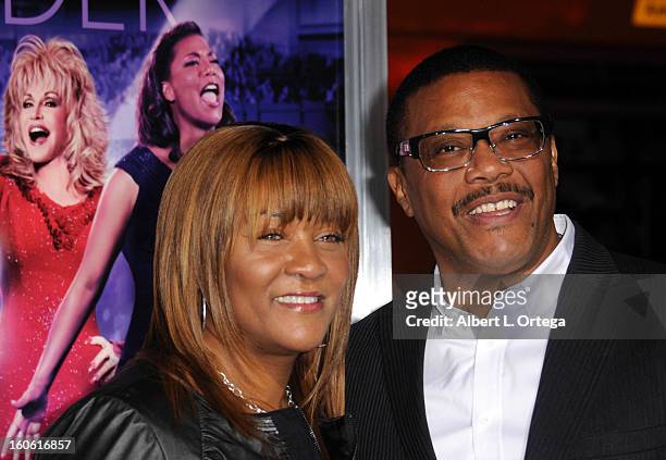 Judge Greg Mathis and wife arrive for the "Joyful Noise" Los Angeles Premiere held at Grauman's Chinese Theater on January 9, 2012 in Hollywood,...