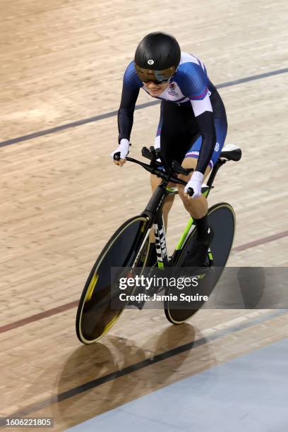 Millie Thomson of Team Scotland competes in the Women's 500m Time Trial Final on day six of the 2023 Youth Commonwealth Games at National Cycling...