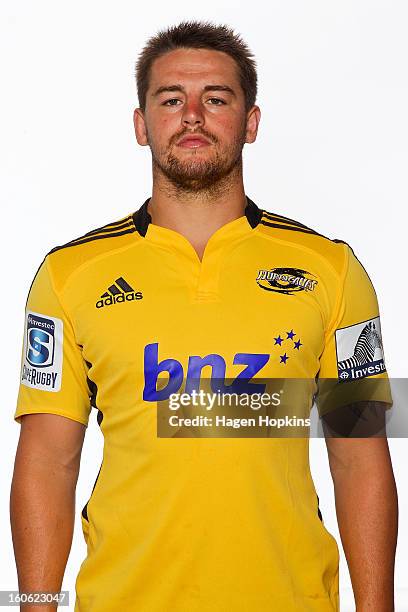 Dane Coles poses during the Hurricanes headshots session on February 4, 2013 in Wellington, New Zealand.