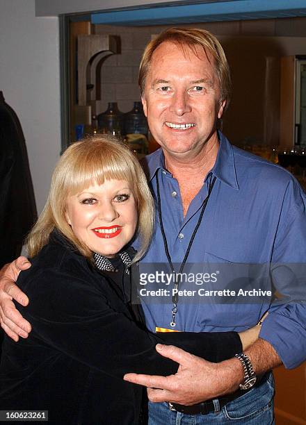 Little Pattie and Glenn Wheatley backstage during the 'Long Way To The Top' concert tour at the Sydney Entertainment Centre on September 14, 2002 in...