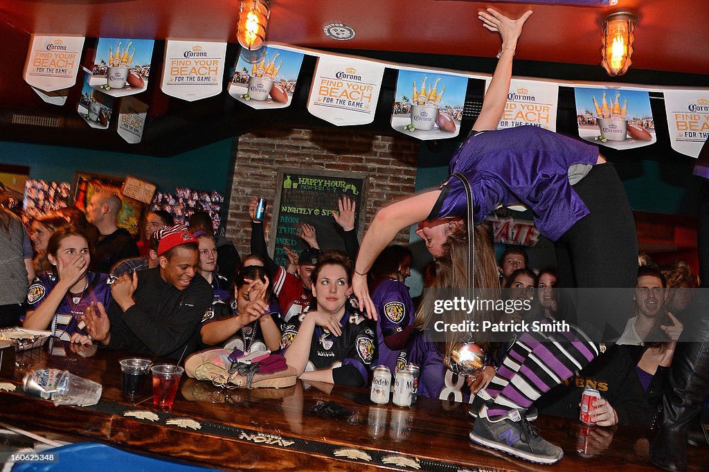 Ravens Fans Gather To Watch Super Bowl Against San Francisco