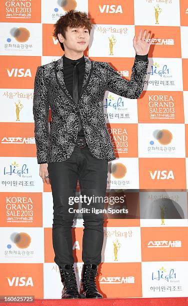 Will poses for photographs upon arrival during the 22nd High 1 Seoul Music Awards at Olympic Park on January 31, 2013 in Seoul, South Korea.