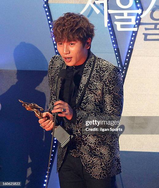 Will speaks onstage during the 22nd High 1 Seoul Music Awards at Olympic Park on January 31, 2013 in Seoul, South Korea.