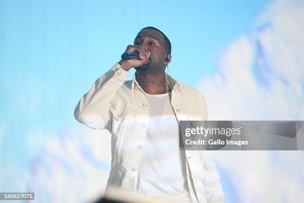 Kanye West performing at The Dome on February 2 in Johannesburg, South Africa.