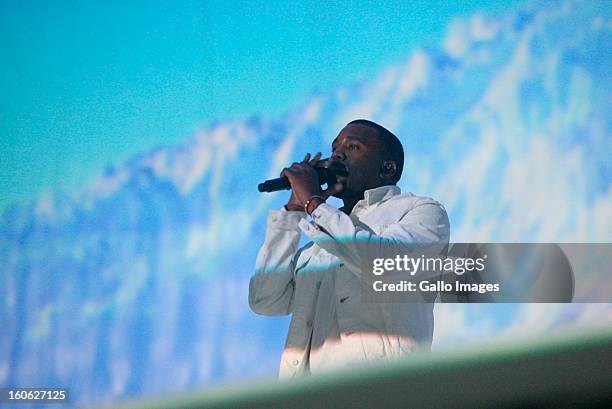 Kanye West performing at The Dome on February 2 in Johannesburg, South Africa.