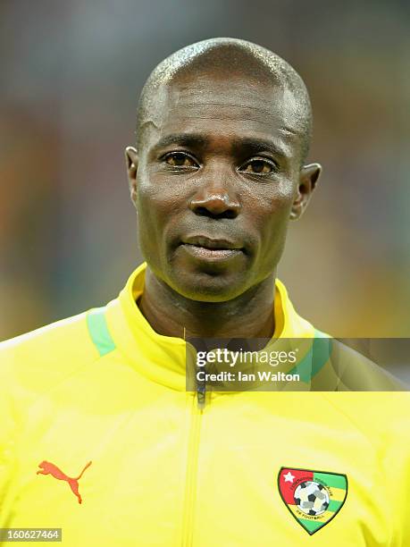 Nibombe Dare of Togo during the 2013 Africa Cup of Nations Quarter-Final match between Burkina Faso and Togo at the Mbombela Stadium on February 3,...