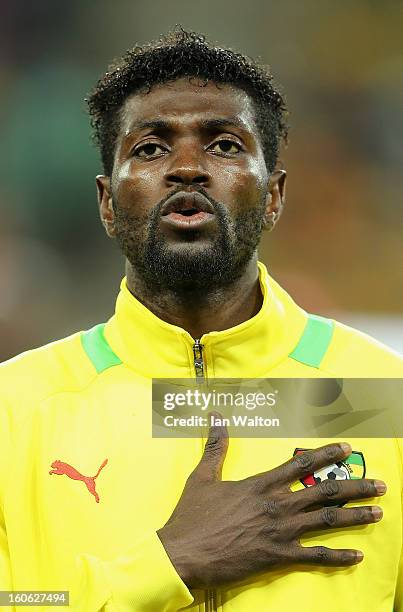 Emmanuel Adebayor of Togo during the 2013 Africa Cup of Nations Quarter-Final match between Burkina Faso and Togo at the Mbombela Stadium on February...