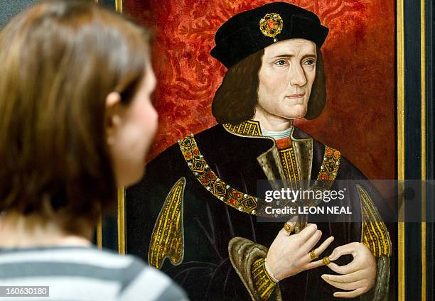 Painting of Britain's King Richard III by an unknown artist is displayed in the National Portrait Gallery in central London on January 25, 2013. A...