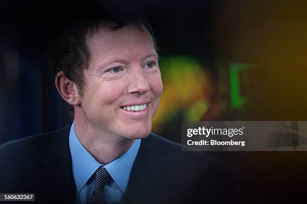 Nathaniel "Nat" Rothschild, co-founder of Bumi Plc, reacts during a Bloomberg Television interview in London, U.K., on Monday, Feb. 4, 2013. Bumi has...