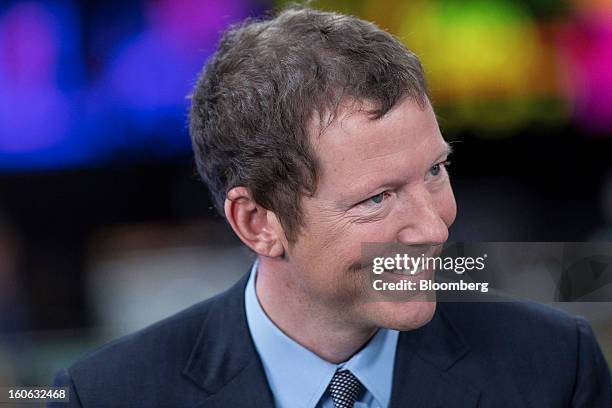 Nathaniel "Nat" Rothschild, co-founder of Bumi Plc, reacts during a Bloomberg Television interview in London, U.K., on Monday, Feb. 4, 2013. Bumi has...