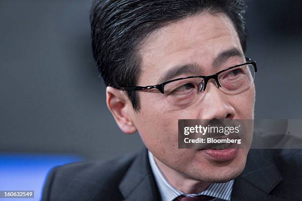 Samin Tan, chairman of Bumi Plc, speaks during a Bloomberg Television interview in London, U.K., on Monday, Feb. 4, 2013. Bumi Plc Chairman Tan and...