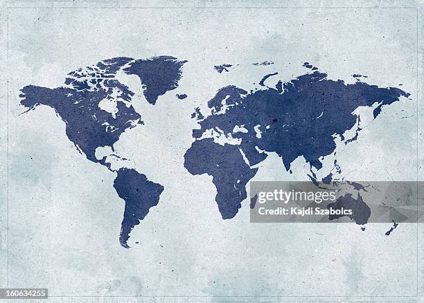 vintage carte du monde - map world photos et images de collection
