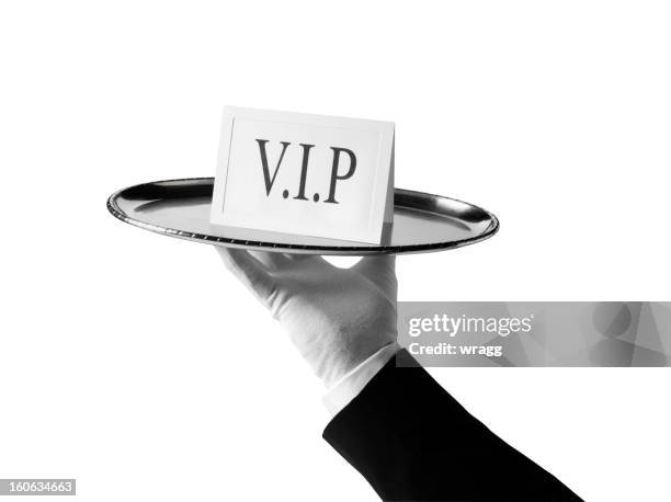 v.i.p with first class service - silver platter stock pictures, royalty-free photos & images