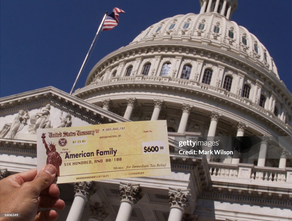 Tax Refund Checks Star of Republican Rally