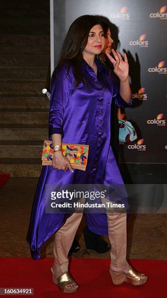 Indian playback singer Alka Yagnik during 4th anniversary party of Colors at Grand Hyaat on February 2, 2013 in Mumbai, India.
