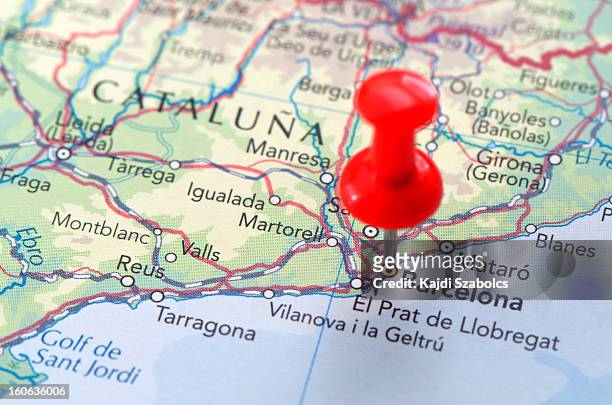 barcelona map - catalonia stock pictures, royalty-free photos & images