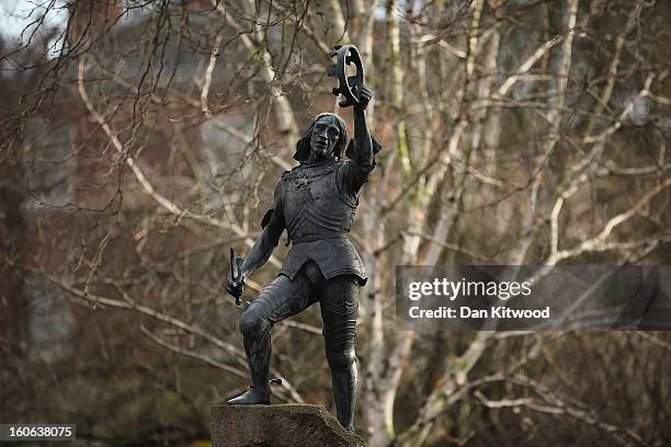 Statue of King Richard III stands in Castle Gardens near Leicester Catherdral, close to where the body of Richard III was discovered, on February 4,...