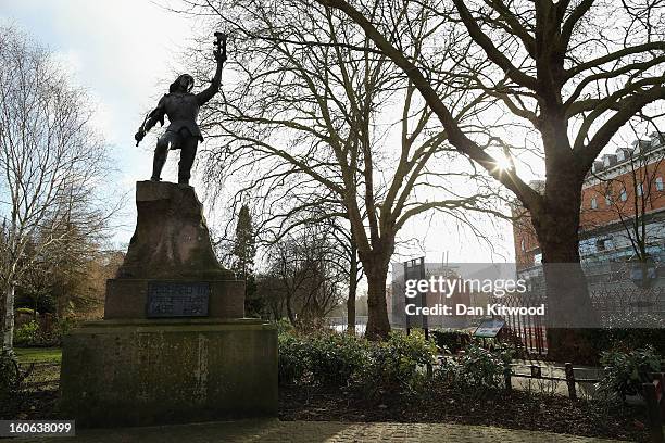 Statue of King Richard III stands in Castle Gardens near Leicester Catherdral, close to where the body of Richard III was discovered, on February 4,...