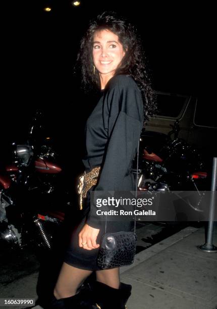 Actress Connie Sellecca attends the "1969" Los Angeles Premiere Party on October 27, 1988 at Park Plaza Hotel in Los Angeles, California.