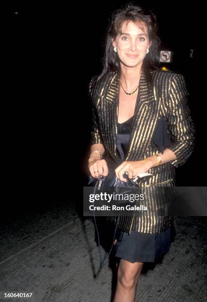 Actress Connie Sellecca on May 26, 1990 partying at Bar One in Los Angeles, California.