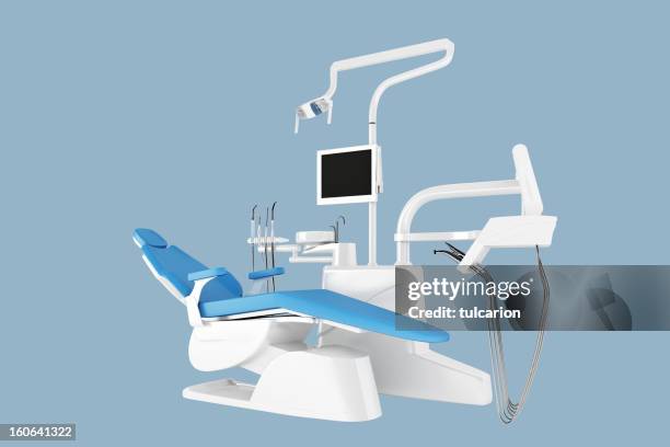 dental chair - clipping path - tandartsstoel stockfoto's en -beelden