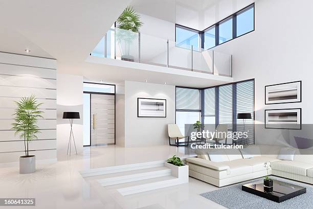 white penthouse interior - deur stockfoto's en -beelden