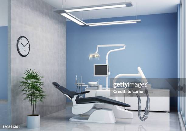 moderne dental büro - zahnarztstuhl stock-fotos und bilder