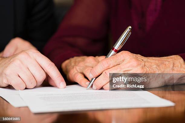 senior contract - legal document stock pictures, royalty-free photos & images