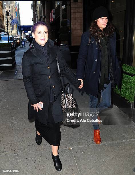 Kelly Osbourne and Matthew Mosshart are seen in Midtown on February 4, 2013 in New York City.